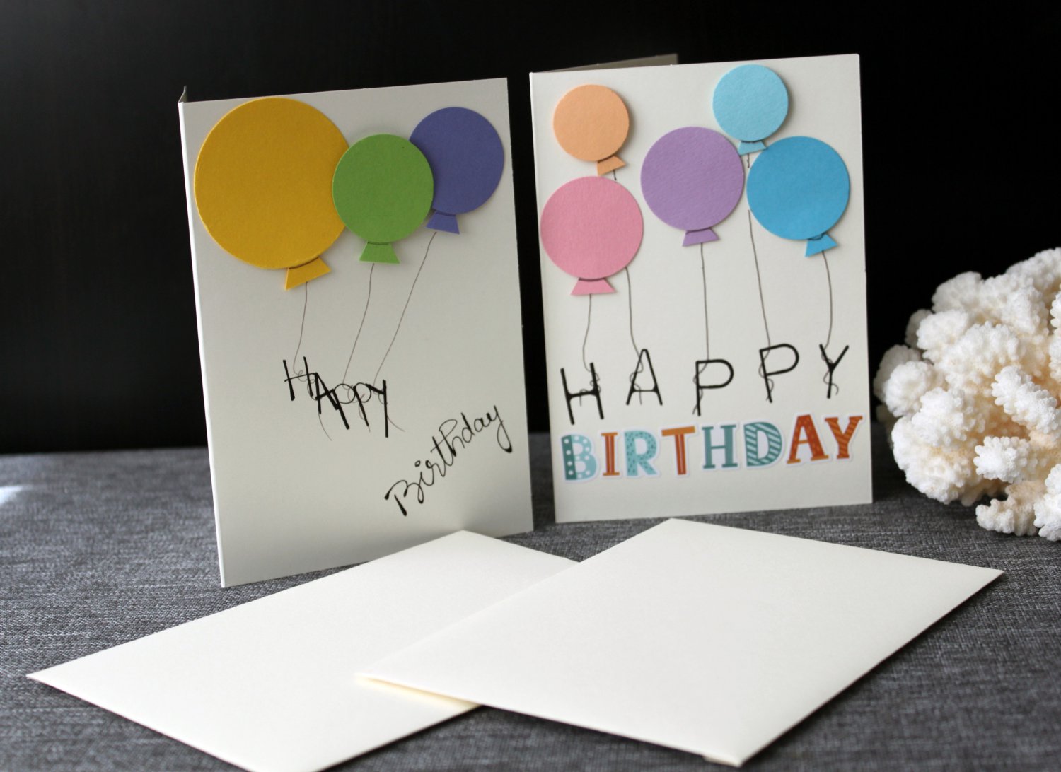 Handmade birthday card | 2 cards set Unique 3D Handcrafted Birthday Cards gift