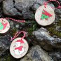 Set of 3 Handmade Wooden Tree Decoration | Holiday Theme Christmas Tree Decor