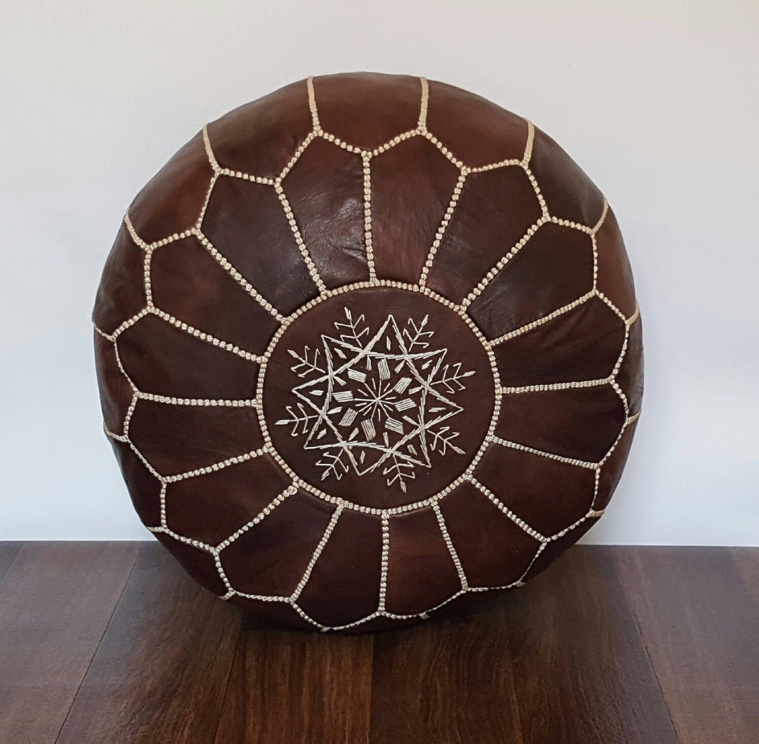 Authentic Moroccan Leather Pouf,Handcrafted Leather Pouffe ottoman