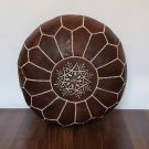 Authentic Moroccan Leather Pouf,Handcrafted Leather Pouffe ottoman