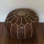 Authentic Moroccan Leather Pouf,Handcrafted Leather Pouffe ottoman
