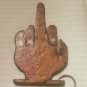 HOOD ORNAMENT - MIDDLE FINGER - ONE OF A KIND - HAND MADE - SOLID METAL - ABOUT