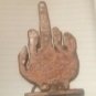 HOOD ORNAMENT - MIDDLE FINGER - ONE OF A KIND - HAND MADE - SOLID METAL - ABOUT