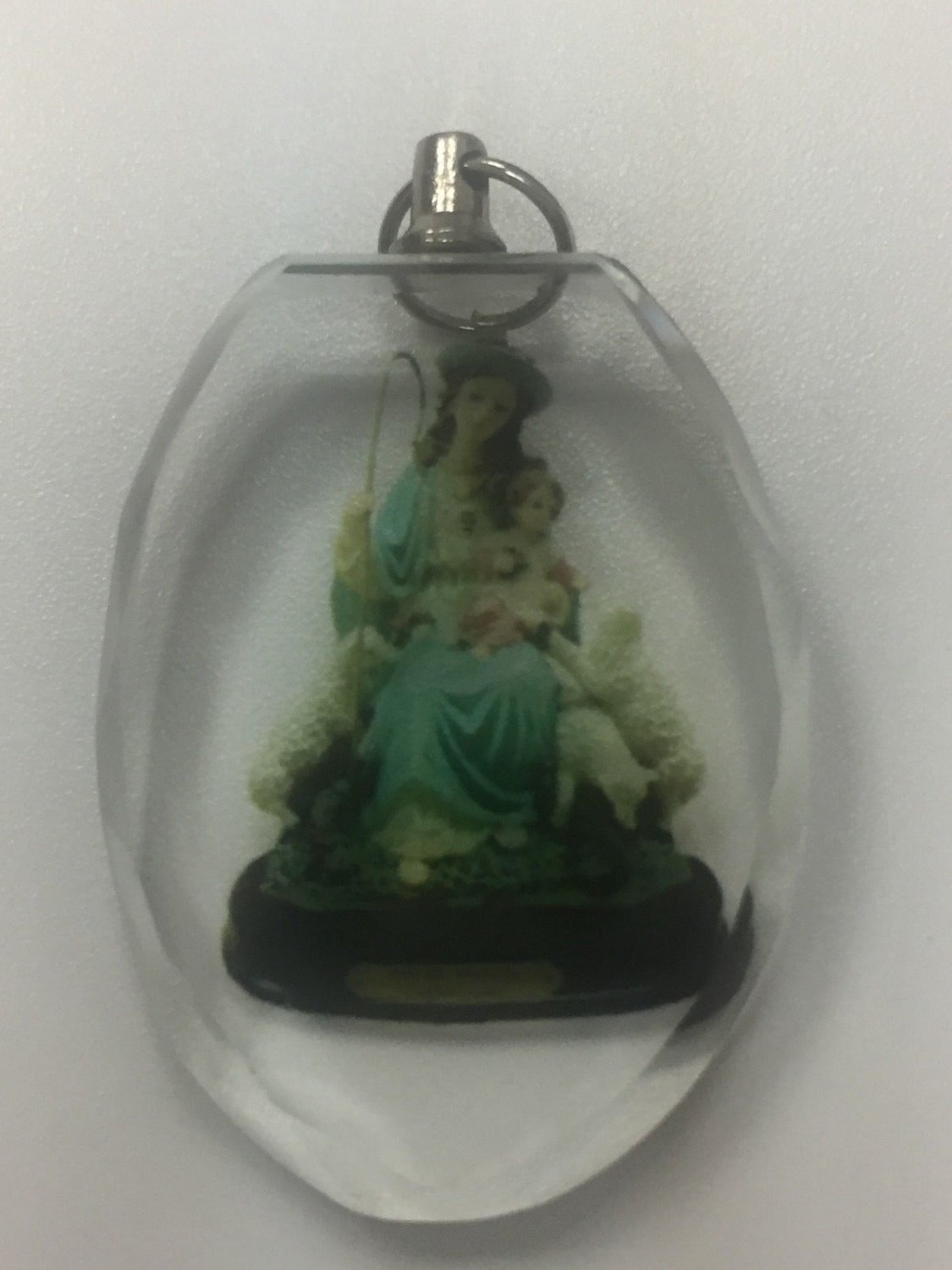 Virgen medallion Necklace pendant Catholic virgencita plis