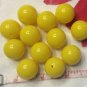20 Plastic Round Bubblegum Beads Yellow size:20mm