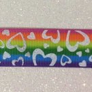 US Seller Rainbow, Hearts, Glitter Grosgrain Ribbon 5 Yards