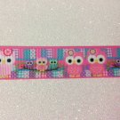 Us Seller Pink Owls Grosgrain Ribbon 5 Yards.