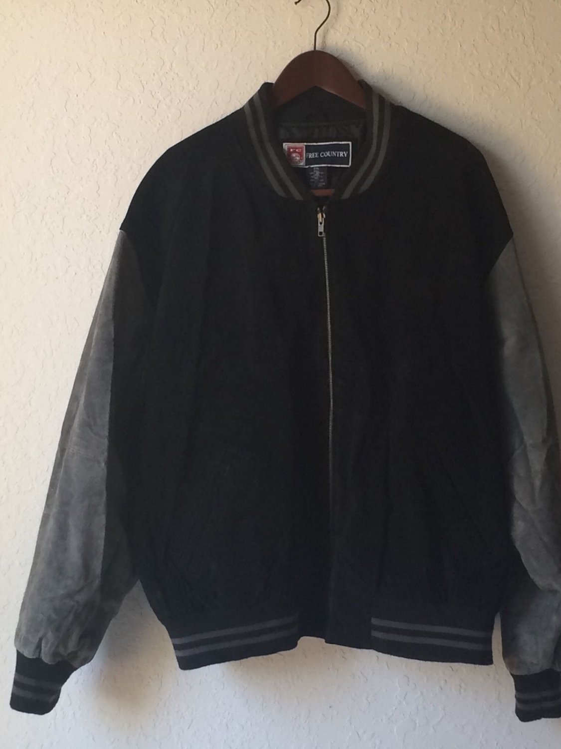 Baseball Jacket  Black And Grey Sixe 2xl