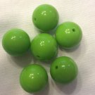 20 Plastic Round Bubblegum Beads Green size:20mm
