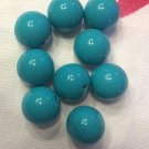 20 Plastic Round Bubblegum Beads Aqua size:20mm