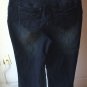 Dark Wash Blue Jean Capri Mid-Calf 14 W Plus Size