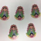 US seller Virgencita Plis Virgen Angel Catholic  please flatback- 5 pieces resin
