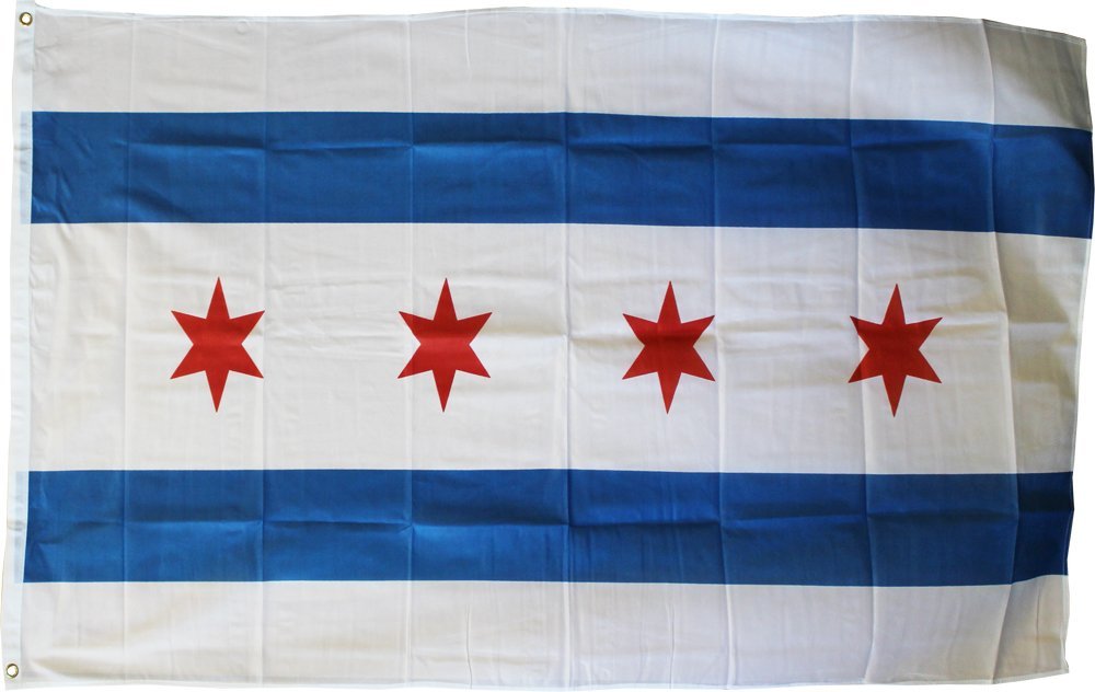 Chicago - 3"X5" Polyester Flag