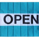 Open - 3"X5" Nylon Flag (teal/white/teal)