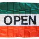 Open - 3"X5" Nylon Flag (green/white/orange)