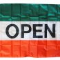 Open - 3"X5" Nylon Flag (green/white/orange)