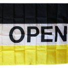 Open - 3"X5" Nylon Flag (black/white/yellow)