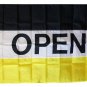 Open - 3"X5" Nylon Flag (black/white/yellow)