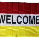 Welcome -3"X5" Nylon Flag (red/white/yellow)