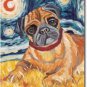 Pug (Fawn Pug - Van Growl) - 12.5""x18"" Garden Banner