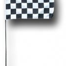 Checkered - 12""X18""  Stick Flag (black staff)