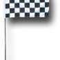 Checkered - 12""X18""  Stick Flag (black staff)