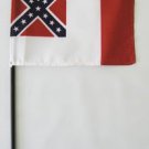 Third Confederate - 4""X6"" Stick Flag