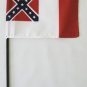 Third Confederate - 4""X6"" Stick Flag