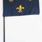 Fleur-de-Lis (3/blue) - 4""X6"" Stick Flag