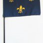 Fleur-de-Lis (3/blue) - 4""X6"" Stick Flag