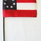 Stars and Bars - 4""X6"" Stick Flag (First Confederate)