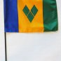 St. Vincent and the Grenadines - 8""X12"" Stick Flag