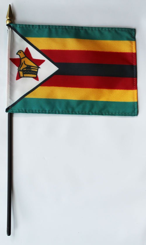 Zimbabwe - 4""X6"" Stick Flag