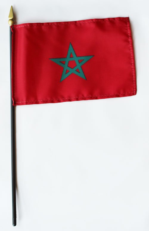 Morocco - 4""X6"" Stick Flag