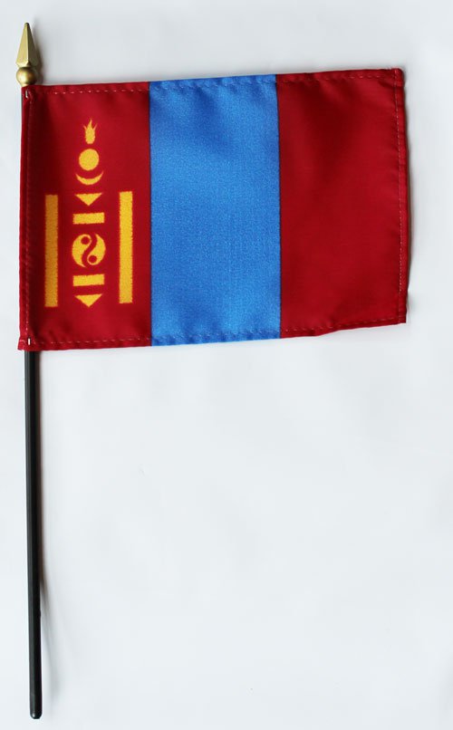 Mongolia - 4""X6"" Stick Flag