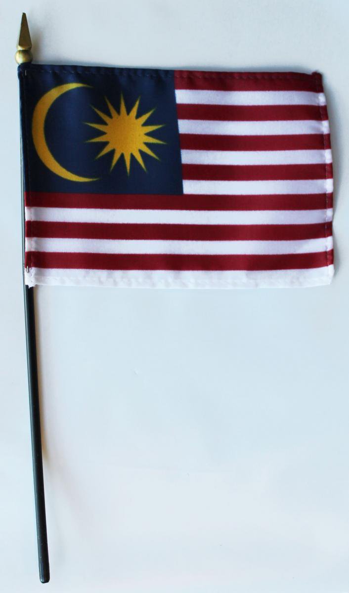 Malaysia - 4""X6"" Stick Flag