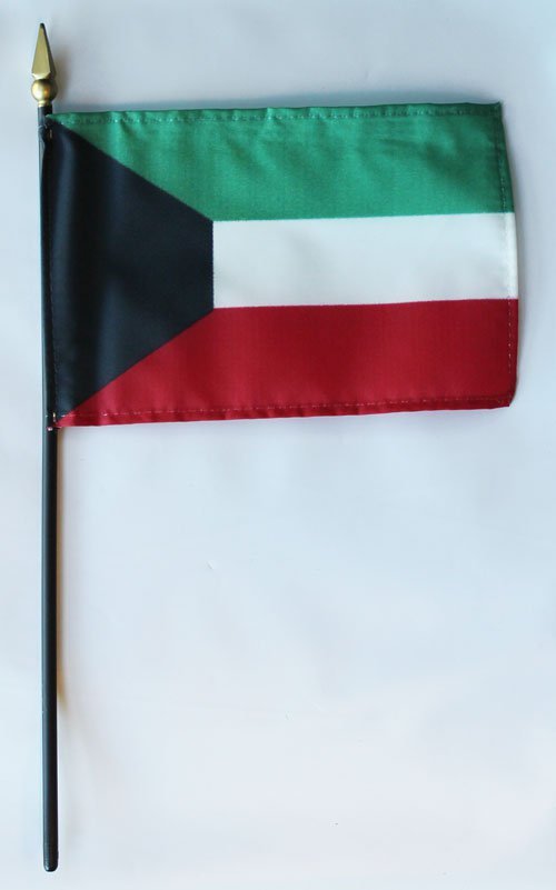 Kuwait - 4""X6"" Stick Flag