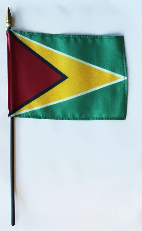 Guyana - 4""X6"" Stick Flag