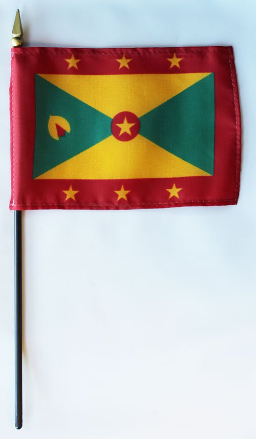 Grenada - 4""X6"" Stick Flag