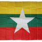Myanmar (Burma) - 3"X5" Polyester Flag