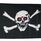 Jolly Roger - 3"X5" Polyester Flag (Red Eyes)