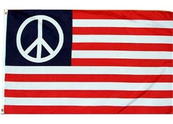 Peace/USA - 3"X5" Polyester Flag