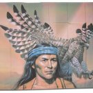 American Indian with Eagle - 3"X5" Polyester Flag