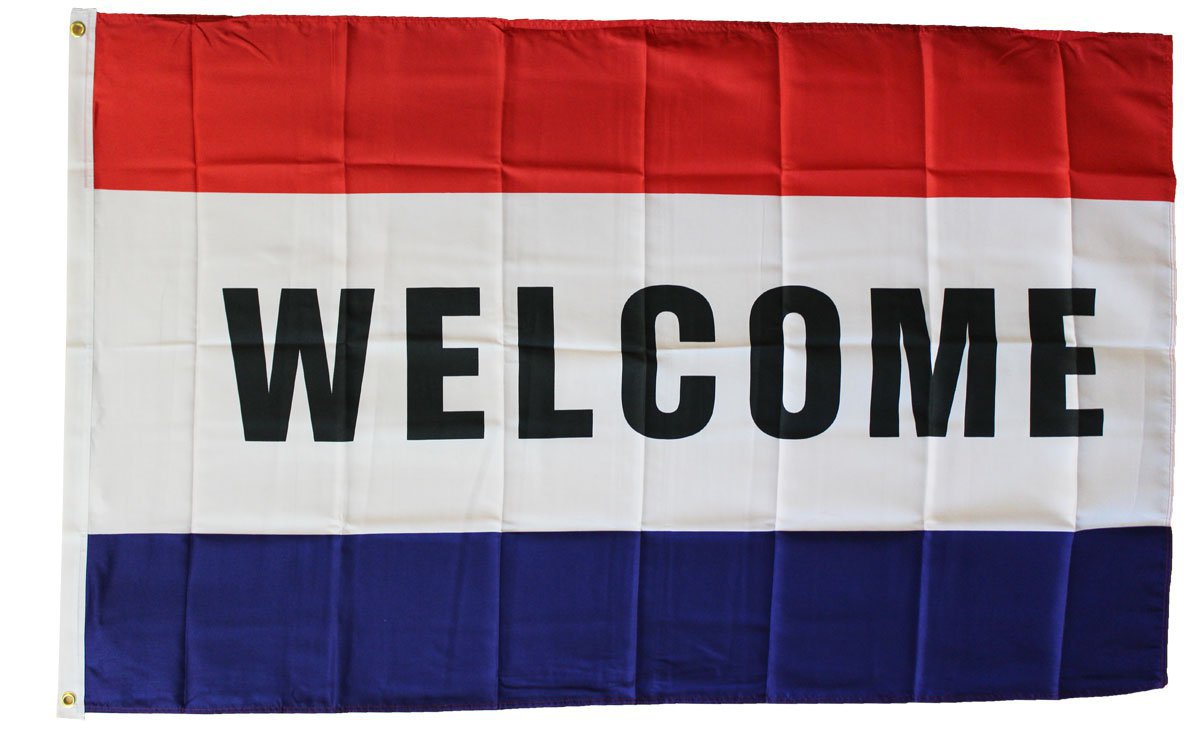 Welcome - 3"X5" Polyester Flag