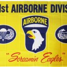 101st Airborne Screaming Eagle - 3"X5" Polyester Flag (Yellow/Blue)
