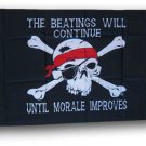 The Beatings Will Continue - 3"X5" Nylon Flag