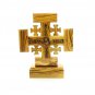 Set Of 2 Olive Wood Candle Holders Candlesticks & 1 Jerusalem Cross With Stand