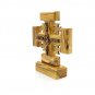 Set Of 2 Olive Wood Candle Holders Candlesticks & 1 Jerusalem Cross With Stand
