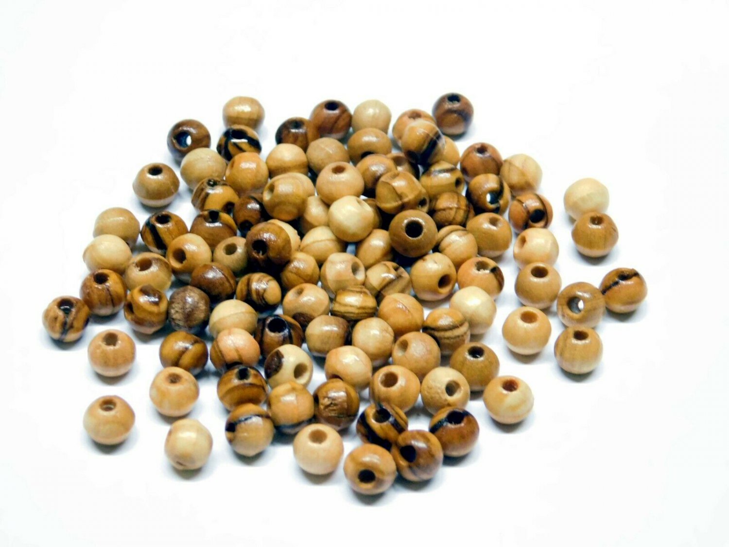 Olive Wood Beads 500 Pcs Polished Hand Made Holy Land Jerusalem