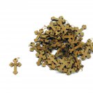 50 Pcs Small Olive Wood Crosses Pendants Hand Made Holy Land Bethlehem